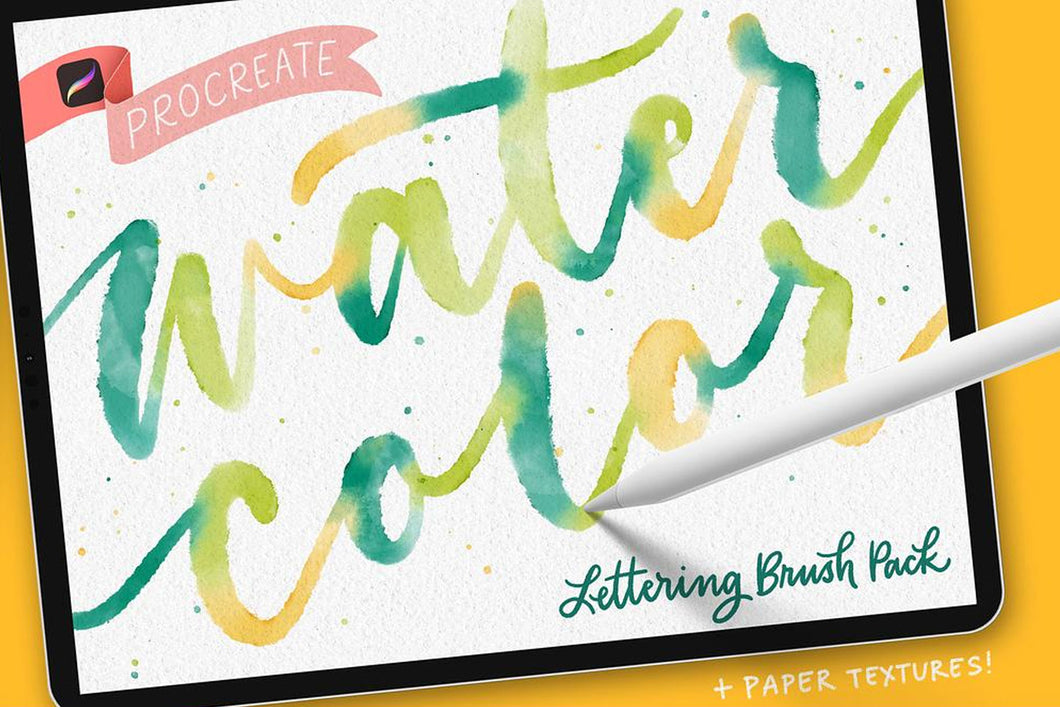 Procreate Watercolor Lettering Brushes